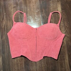 Say what wine corduroy corset top size large